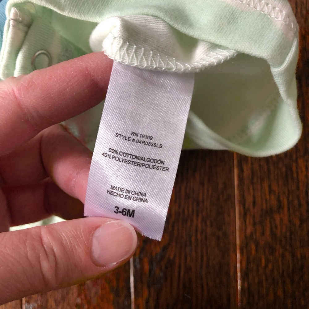 Disney Baby 3-6M Stitch Green Striped Short-Sleeve One Piece w/Matching Hat NWOT - Picture 8 of 11